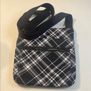thirty-one Black and White Plaid Crossbody Bag